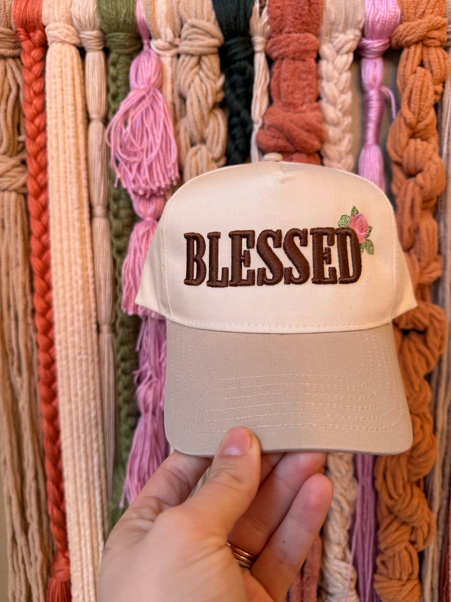 BLESSED 🌹 - EMBROIDERED CANVAS HAT
