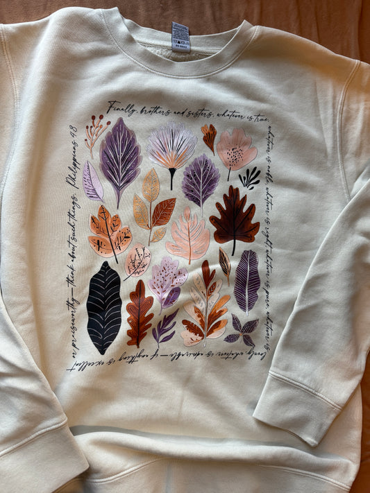 AUTUMN LEAVES (PHILIPPIANS 4:8) - SWEATSHIRT