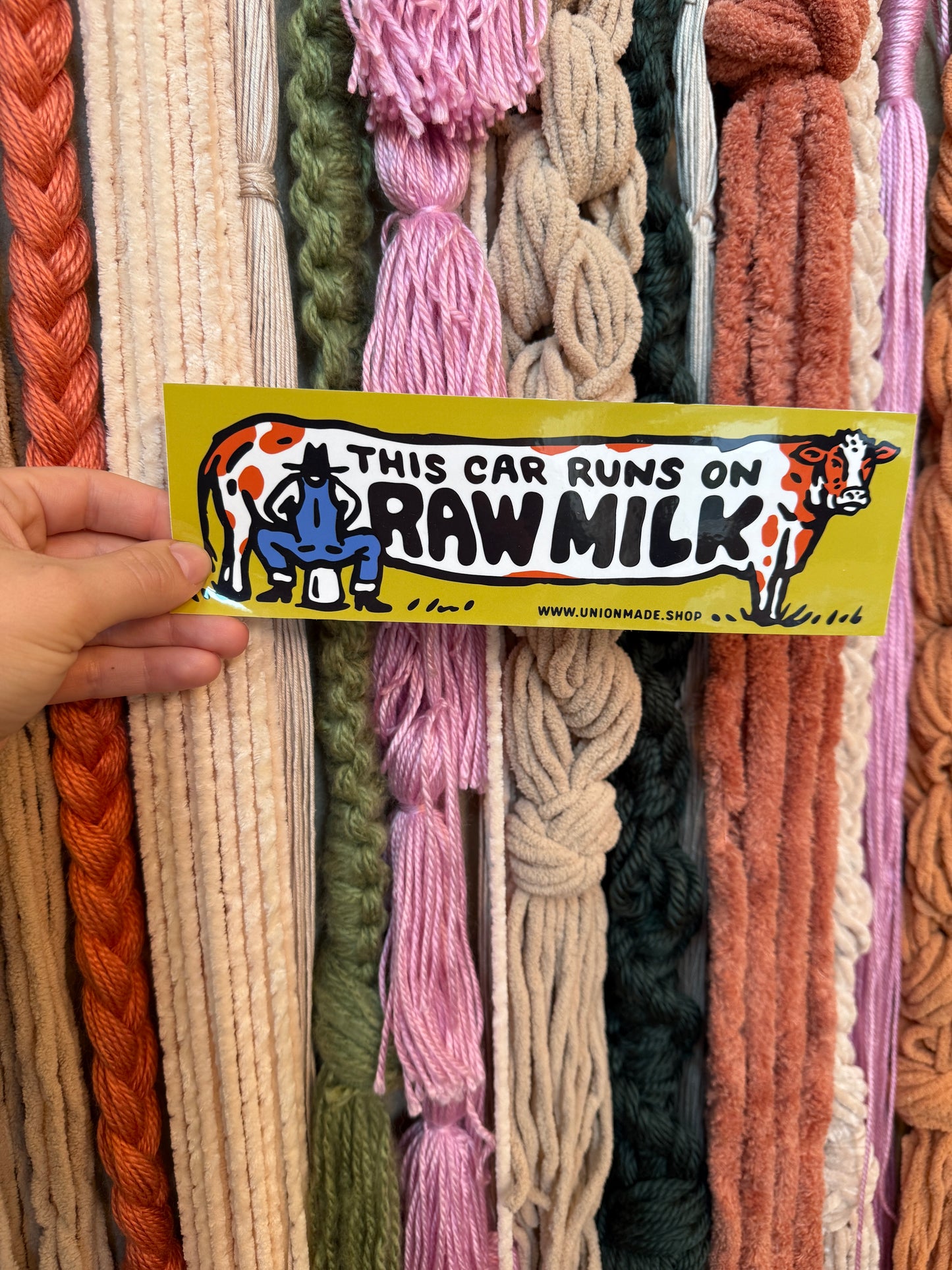 RUNS ON RAW MILK - BUMPER STICKER