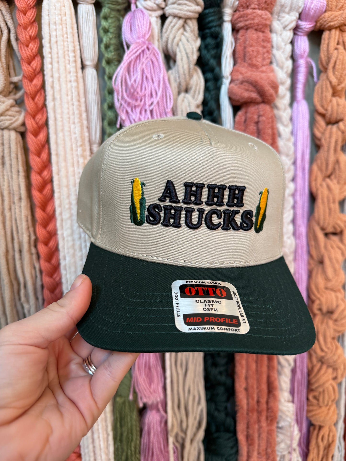 AHH SHUCKS - EMBROIDERED CANVAS HAT