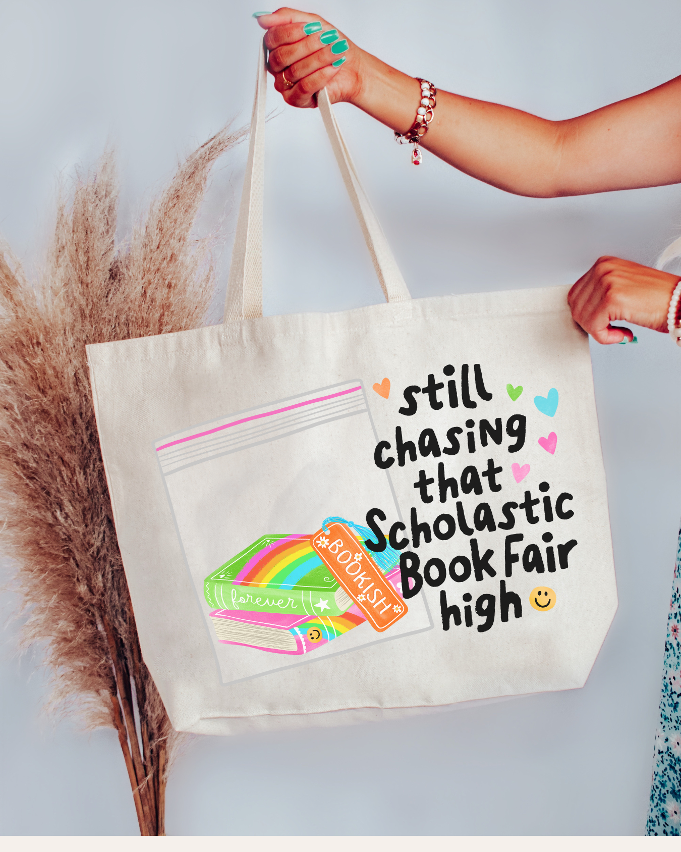 CHASING THAT BOOK FAIR HIGH - OVERSIZED TOTE BAG
