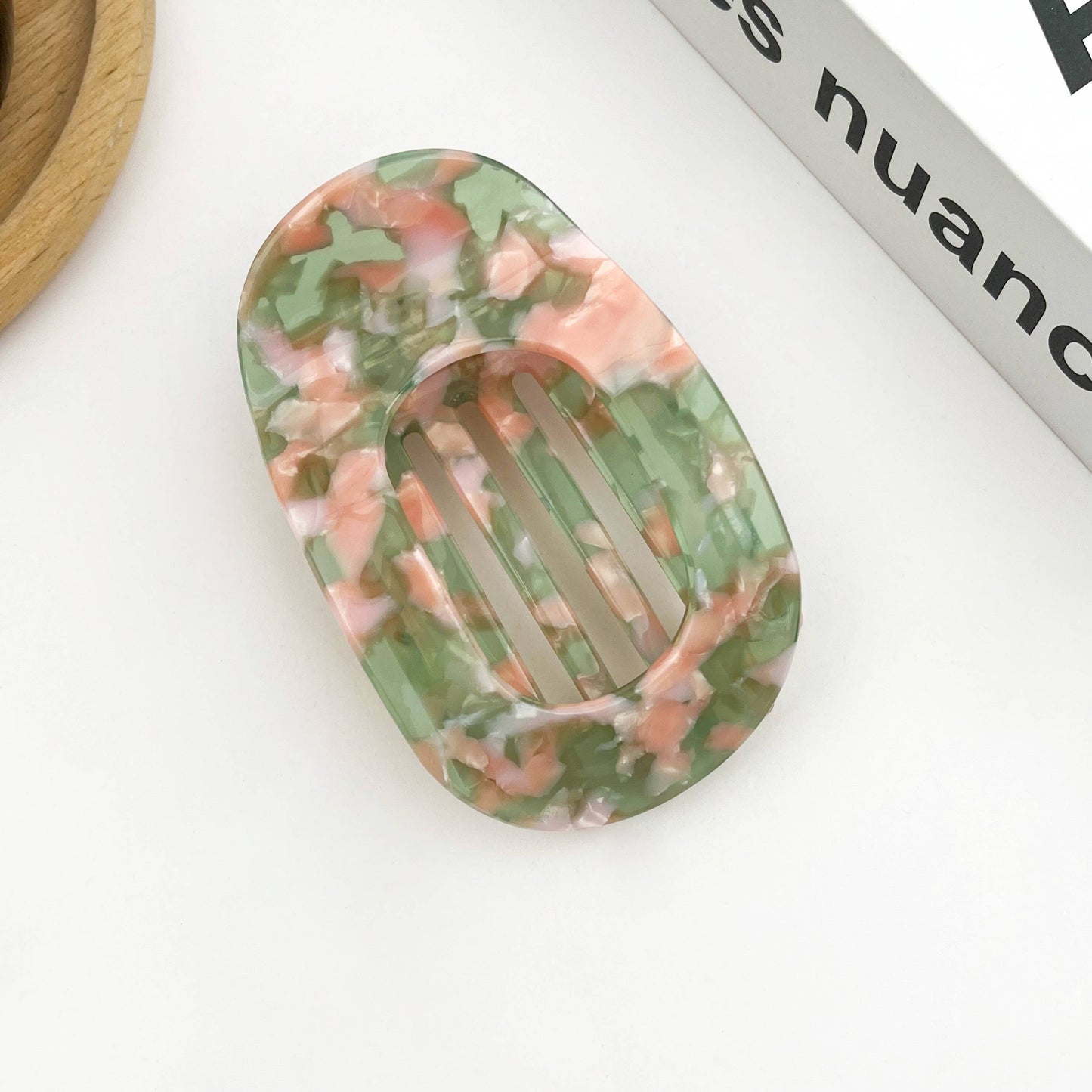 PINK+GREEN - FLAT CLAW CLIP