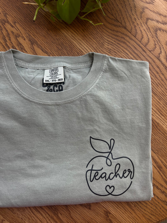 TEACHER APPLE DOODLE - TSHIRT