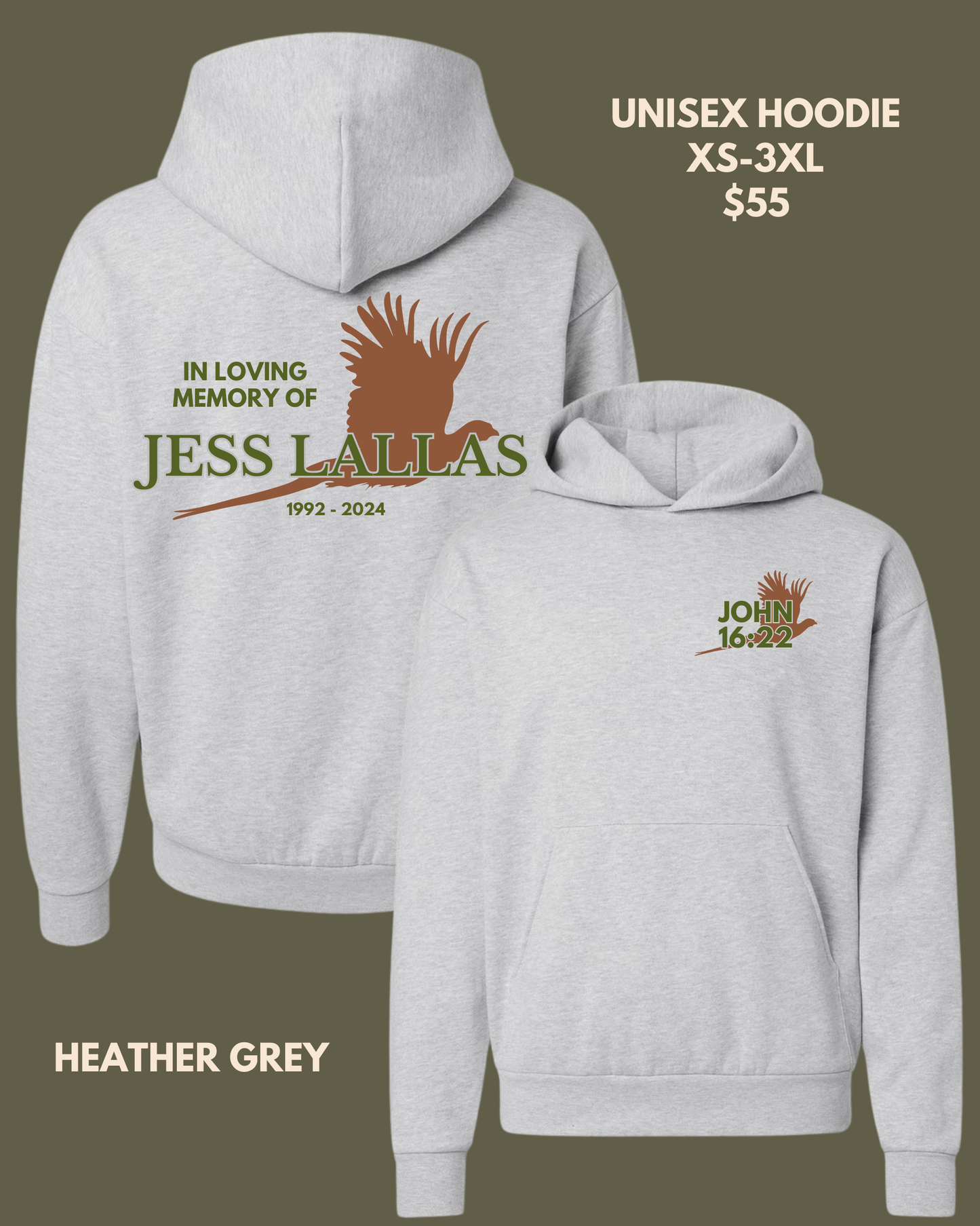 JESS LALLAS MEMORIAL APPAREL - UNISEX SWEATSHIRTS