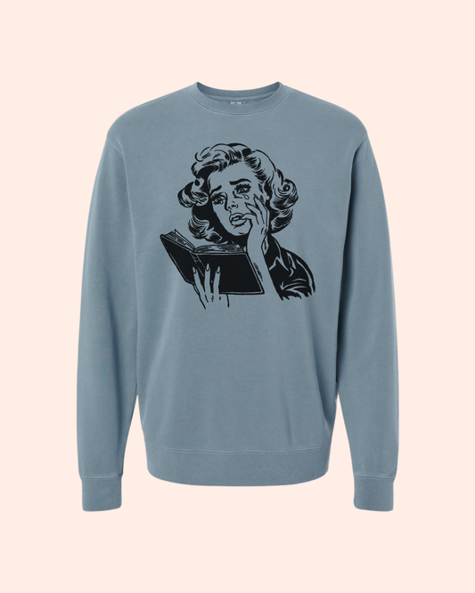 CRYIN' OVER BOOKS - CREWNECK SWEATSHIRT