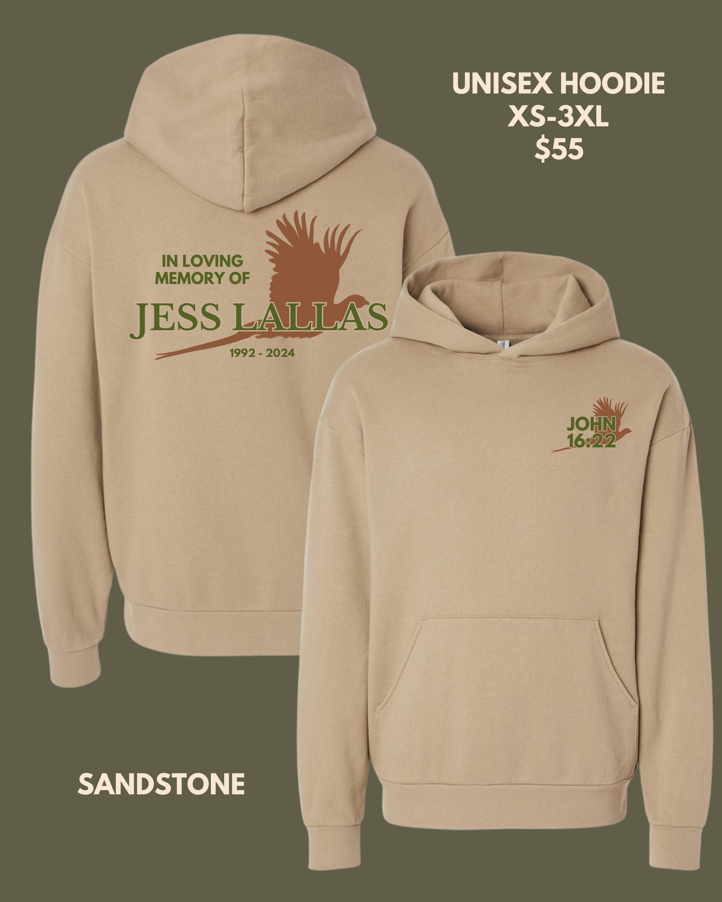 JESS LALLAS MEMORIAL APPAREL - UNISEX SWEATSHIRTS