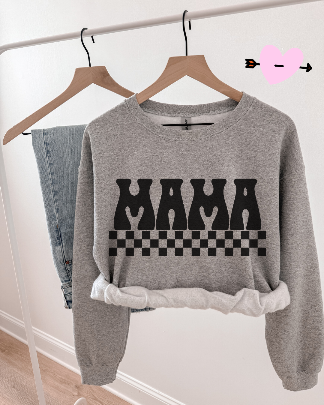 CHECKERED MAMA -SWEATSHIRT