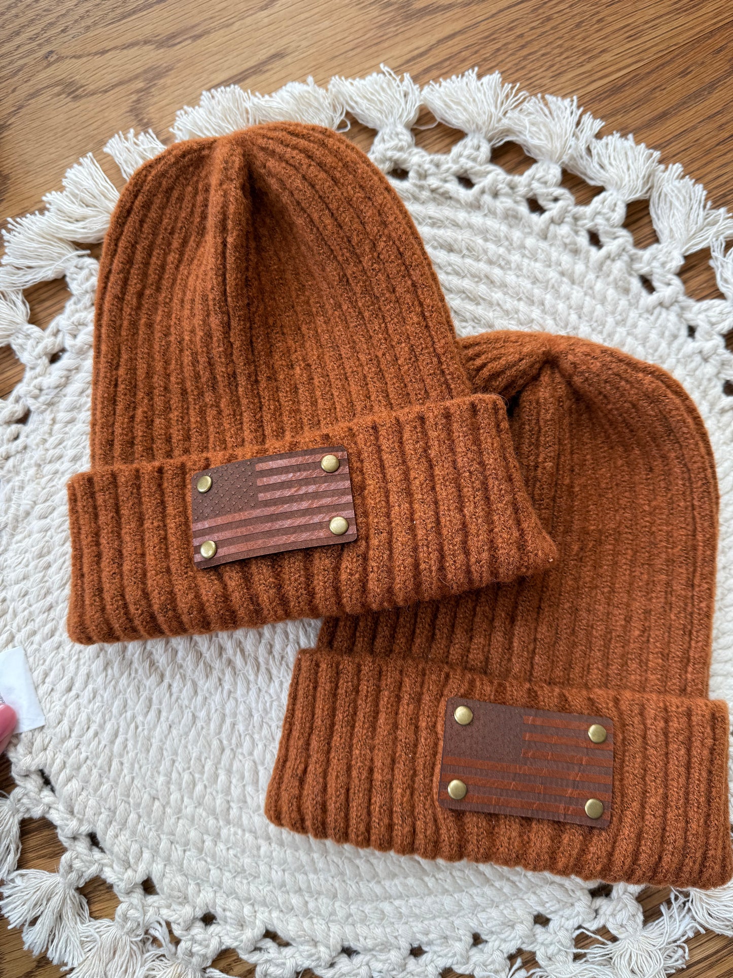 Youth - Leather Patch Beanie