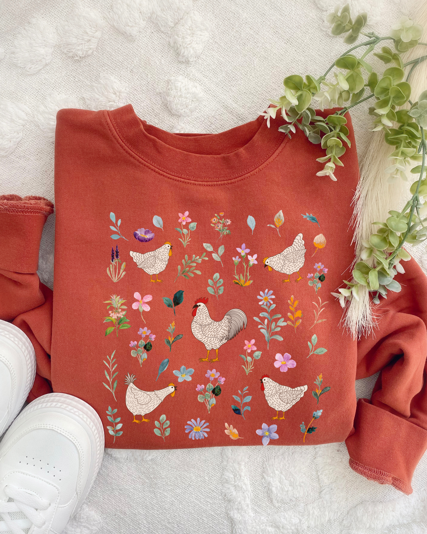 CHICKENS & PETALS - CREWNECK SWEATSHIRT