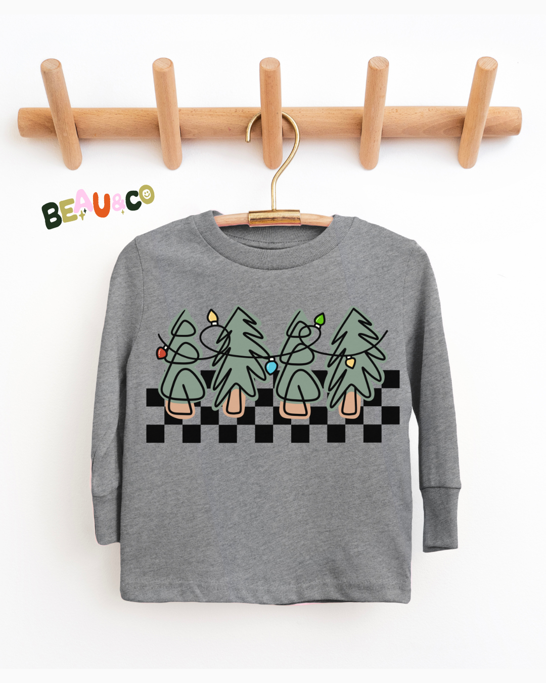 CHECKERED TREES - KIDS LONG SLEEVE