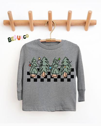 CHECKERED TREES - KIDS LONG SLEEVE
