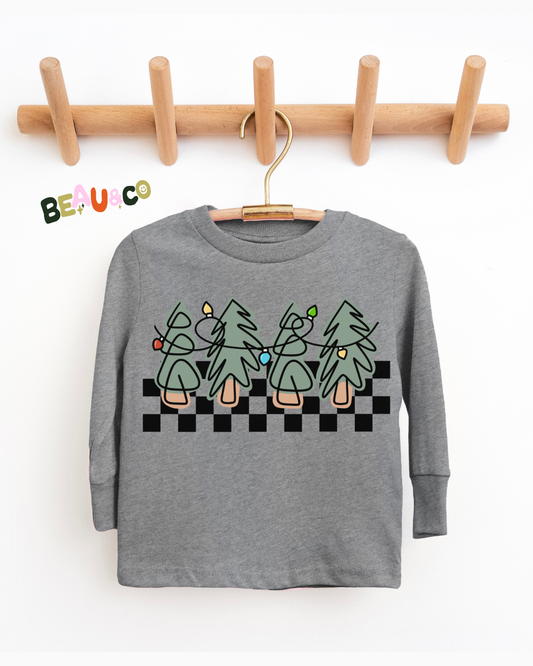CHECKERED TREES - KIDS LONG SLEEVE