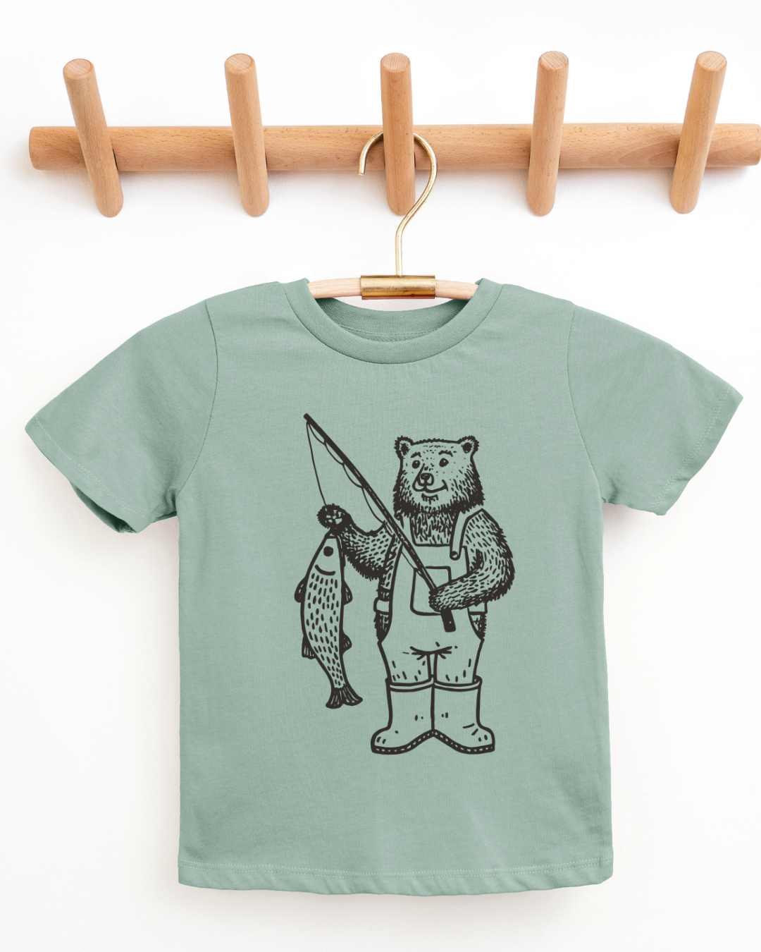 FISHING BEAR - KIDS TSHIRT
