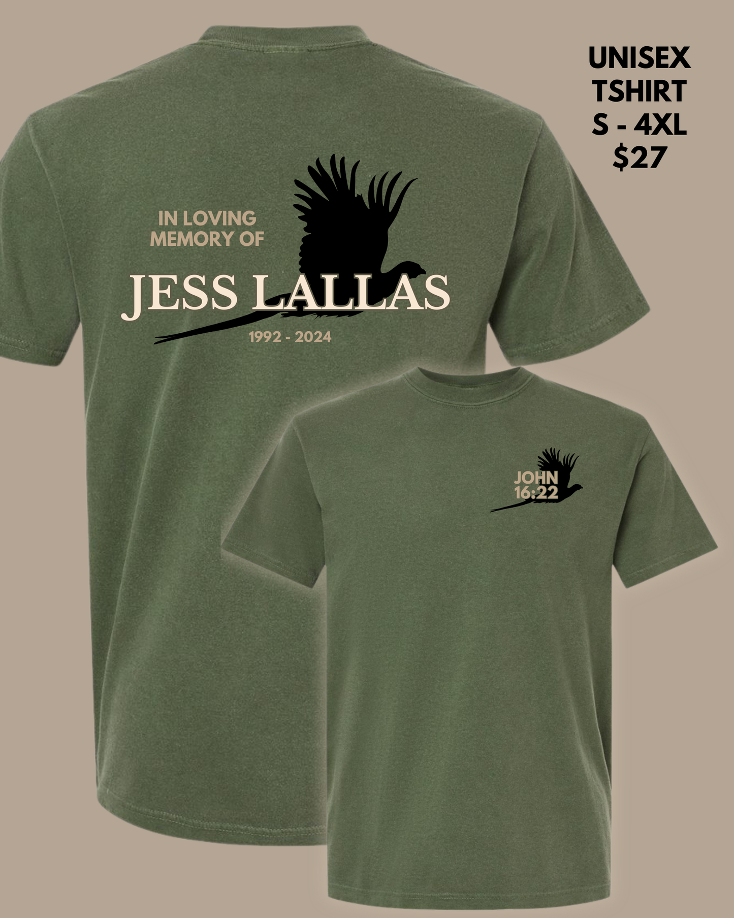 JESS LALLAS MEMORIAL APPAREL - UNISEX TSHIRT