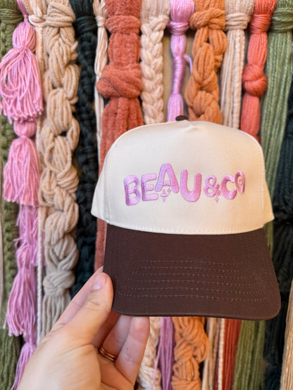 BUBBLEGUM BEAU & CO. - EMBROIDERED CANVAS HAT