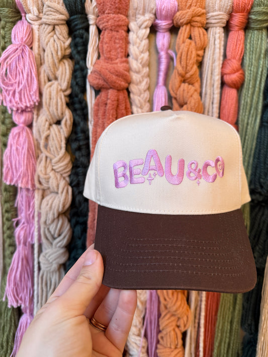 BUBBLEGUM BEAU & CO. - EMBROIDERED CANVAS HAT