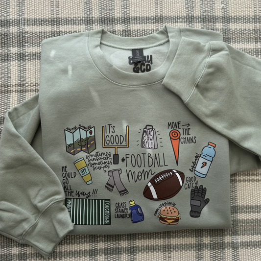 FOOTBALL MOM - CREWNECK SWEATSHIRT