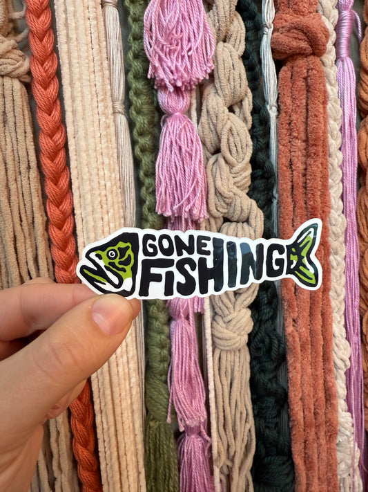 GONE FISHING - VINYL STICKER