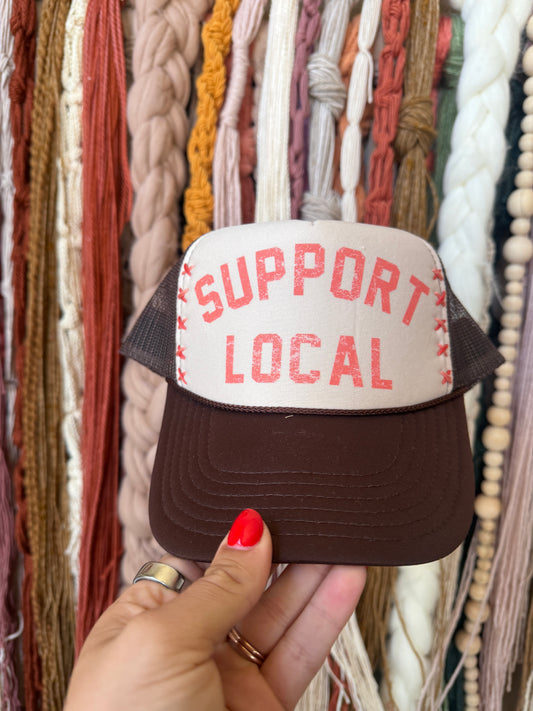 SUPPORT LOCAL - STITCHED TRUCKER HAT