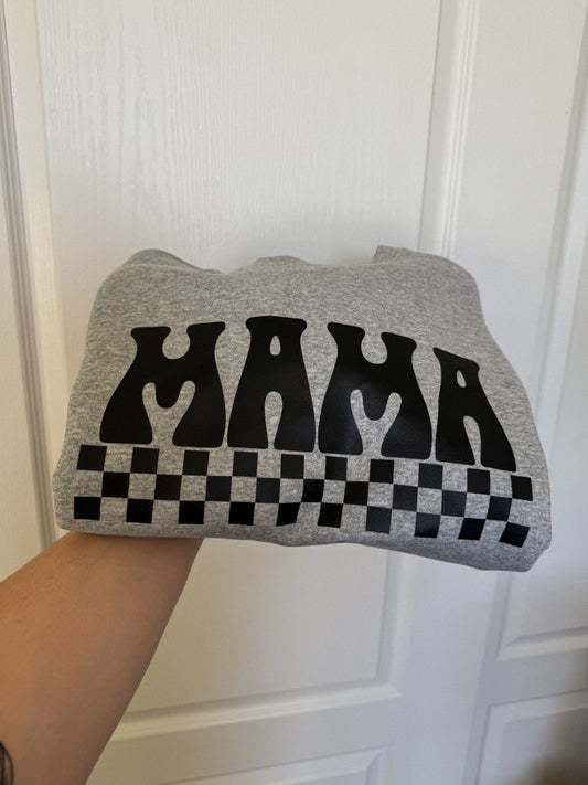 CHECKERED MAMA - CREWNECK SWEATSHIRT