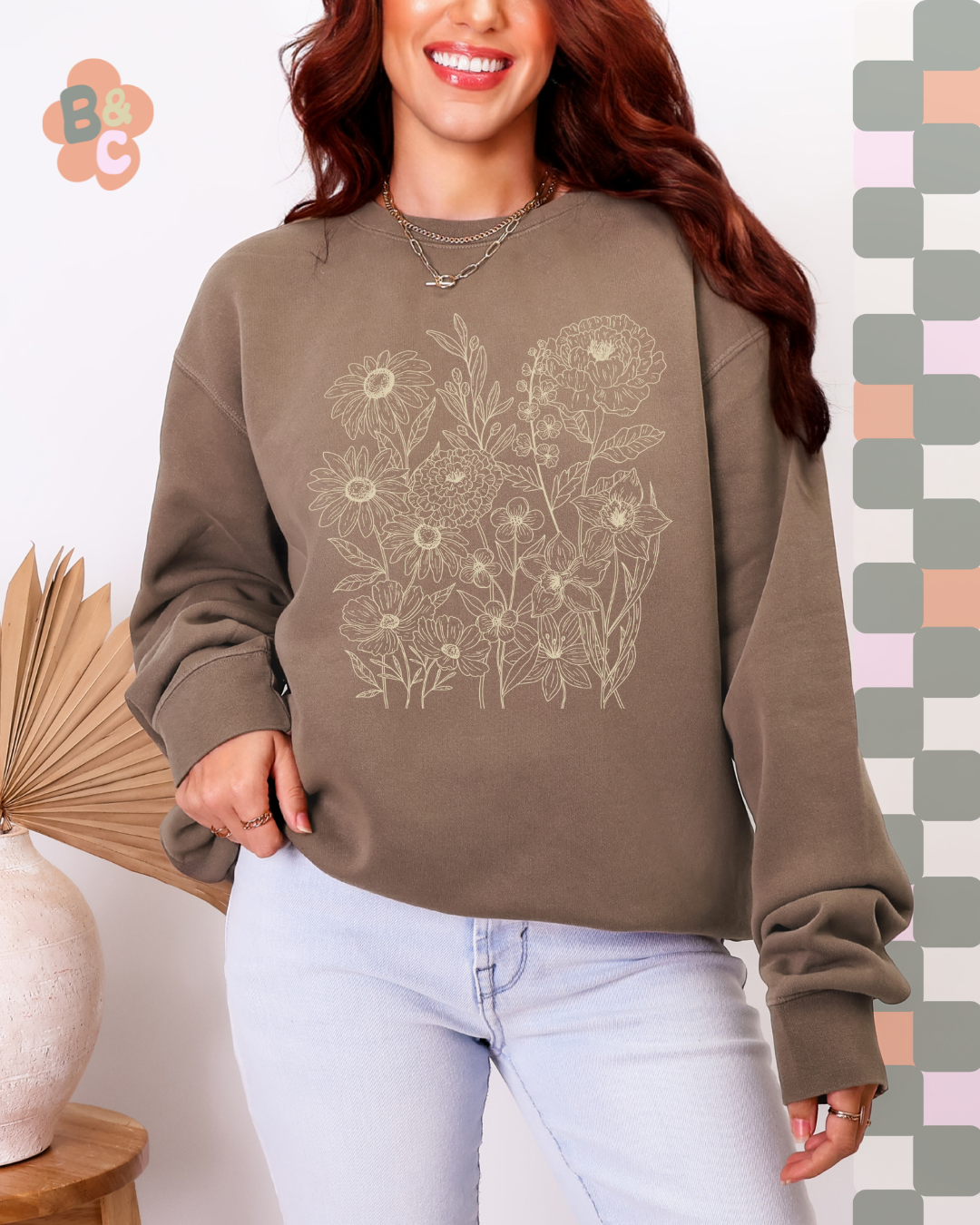 FINE LINE FLORAL - SWEATSHIRT