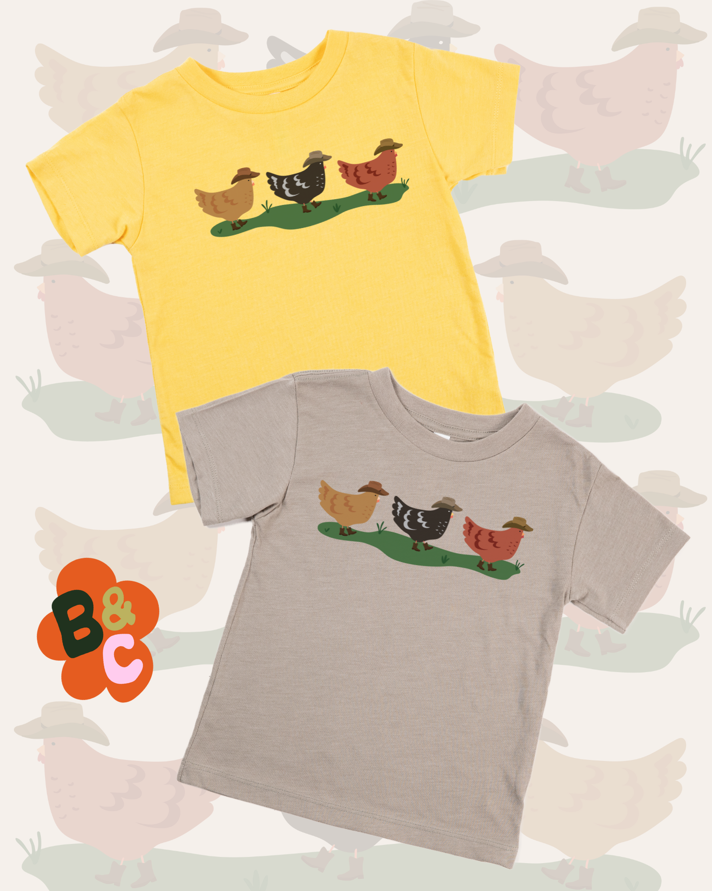 COWBOY CHICKENS - KIDS TSHIRT