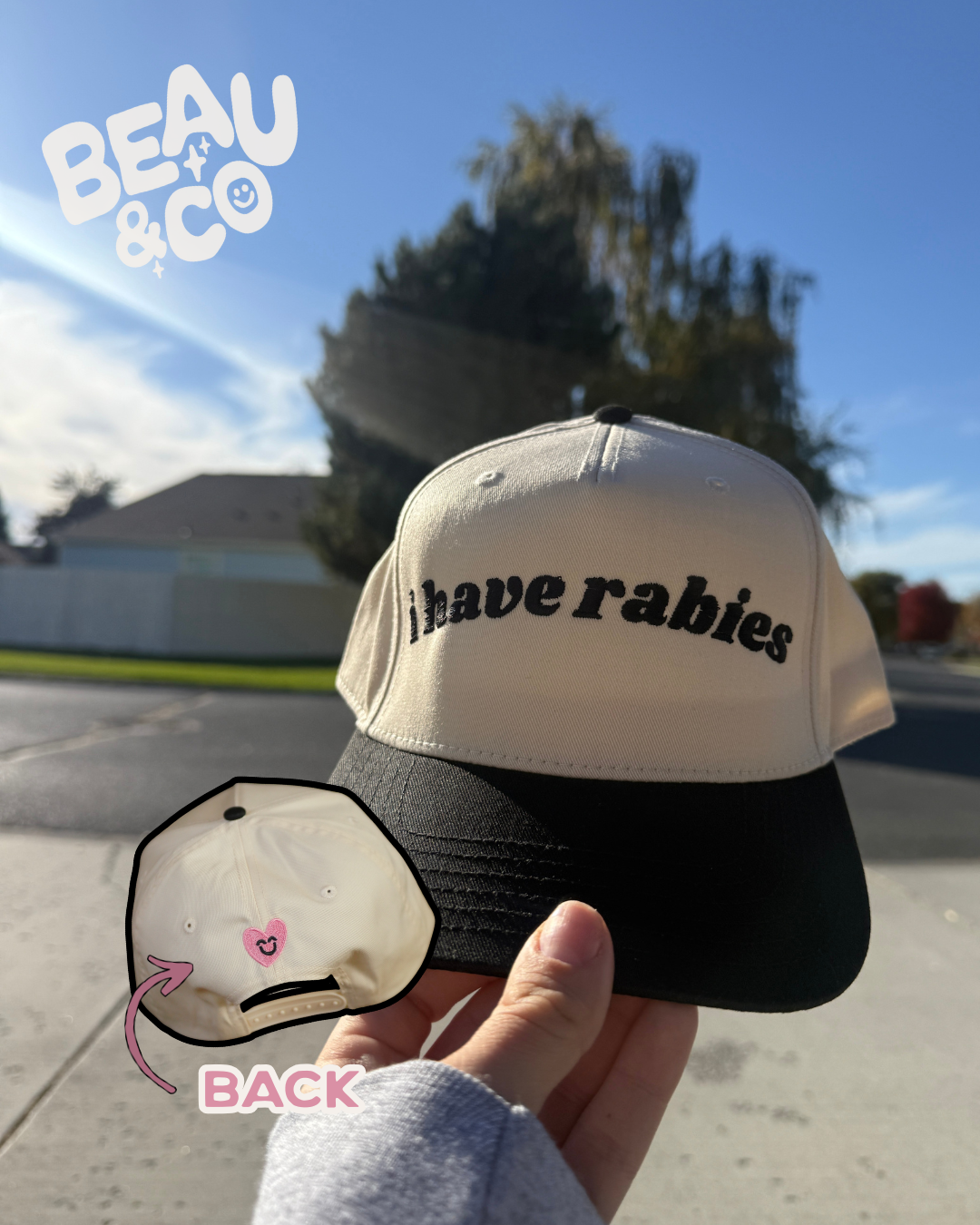 I HAVE RABIES - EMBROIDERED CANVAS HAT